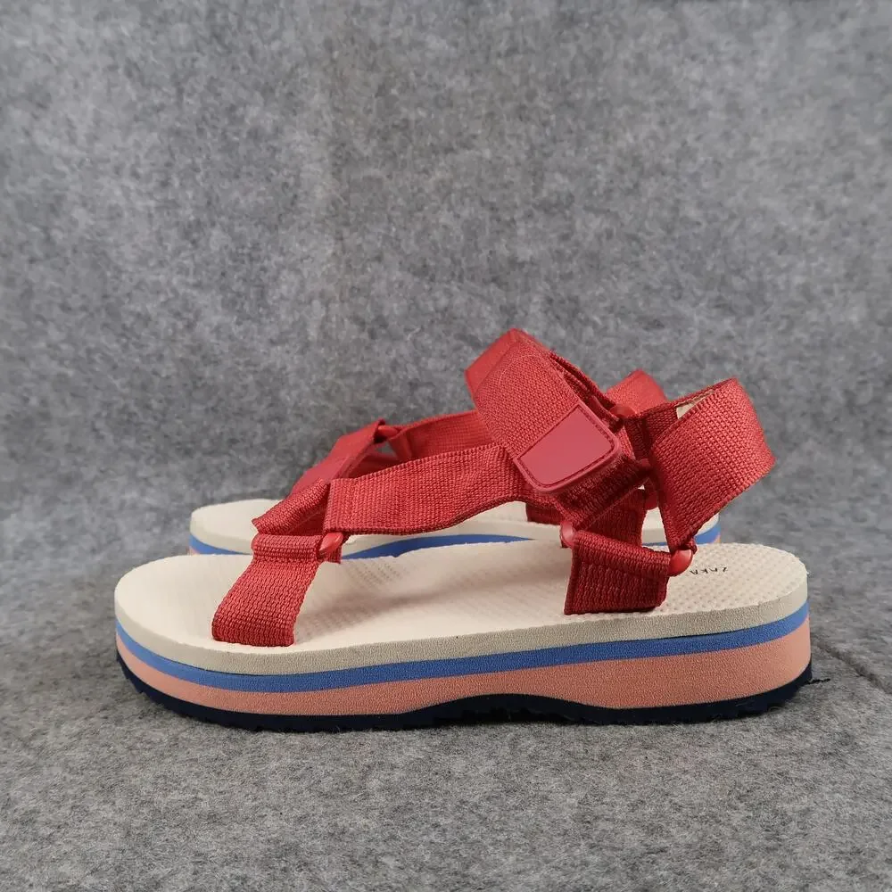 Zara Shoes Kids 33 Sport Sandals Platform Adjustable Straps Platform Red Pink